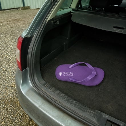 Branded flip-flops with logo