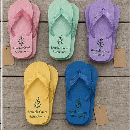 Customized flip-flops for schools, clubs and family attractions