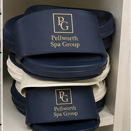 Customized flip-flops for spas, pools and gyms