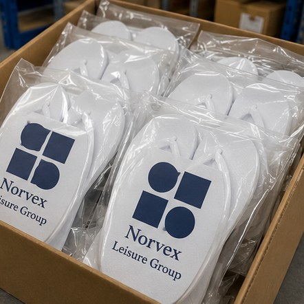Customized flip-flops for staff footwear and uniform