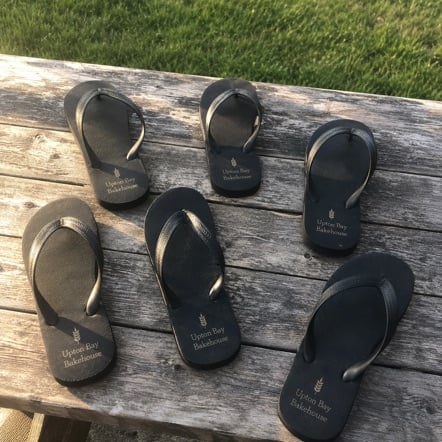 Promotional custom flip-flops with company logo